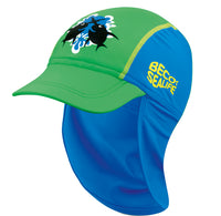 Beco Sealife Sonnehut mit Nackenschutz - blau/grün