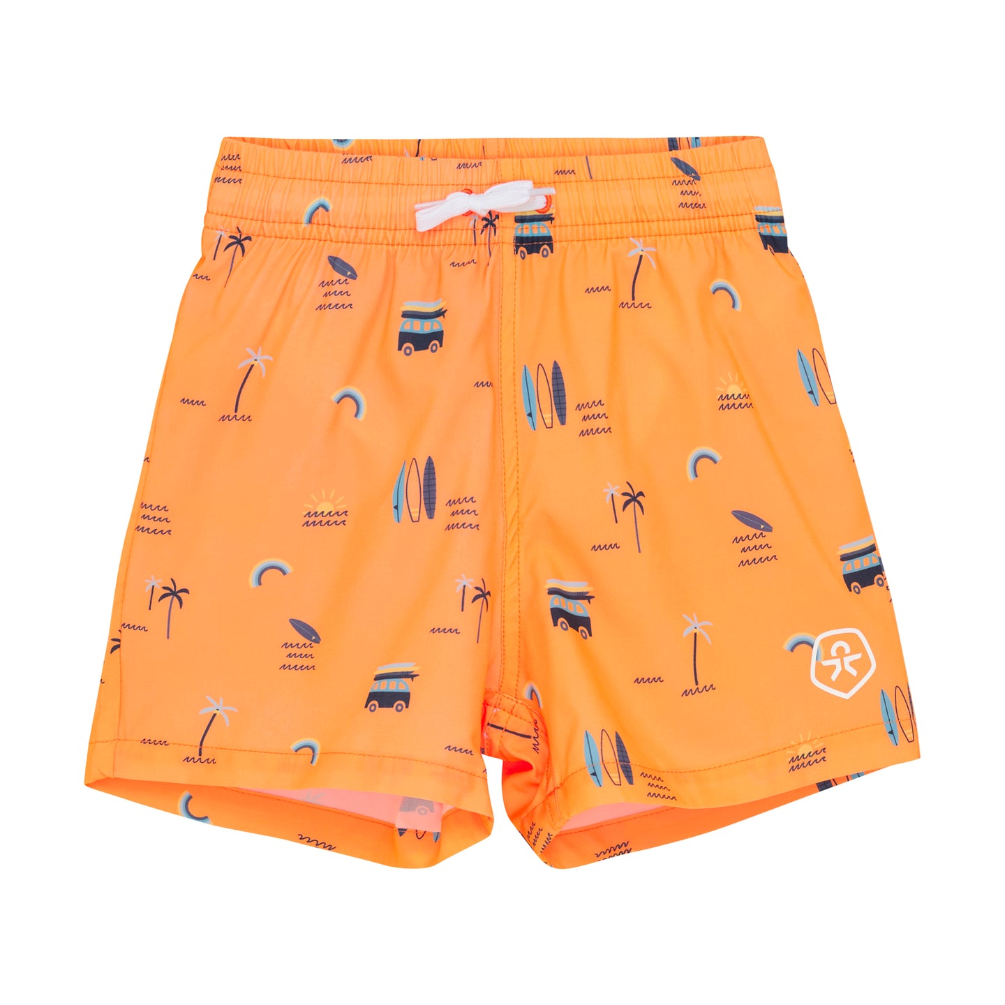 Color Kids-Badeshorts AOP - Orange Pop