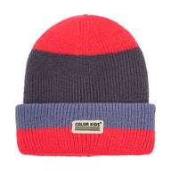 Color Kids Beanie With Wool & Contrast - Diva Pink