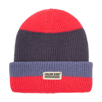 Color Kids Beanie With Wool & Contrast - Diva Pink