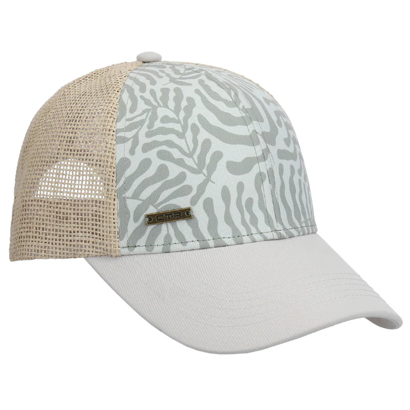 CTR Wanderlust Ladies Tropical Trucker - Sage Leaves